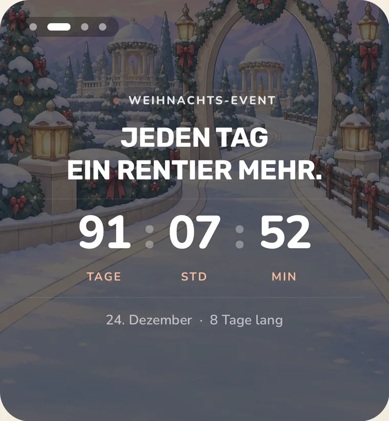 Weihnachts-Event: jeden Tag ein Rentier mehr